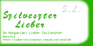 szilveszter lieber business card